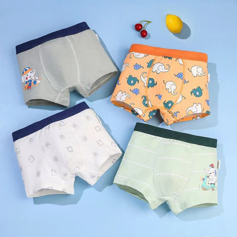 Kids Underwear 4in1 Boxer Brief Cotton for Boy 1-13Y