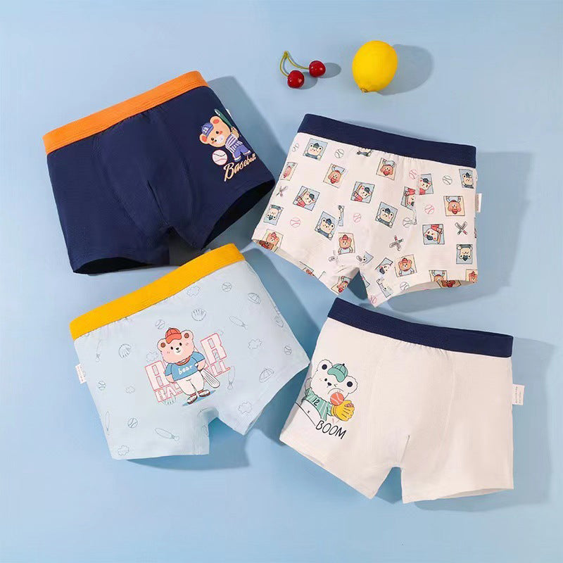 Kids Underwear 4in1 Boxer Brief Cotton for Boy 1-13Y