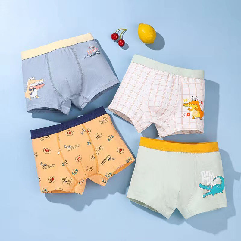Kids Underwear 4in1 Boxer Brief Cotton for Boy 1-13Y