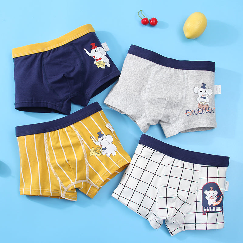 Kids Underwear 4in1 Boxer Brief Cotton for Boy 1-13Y