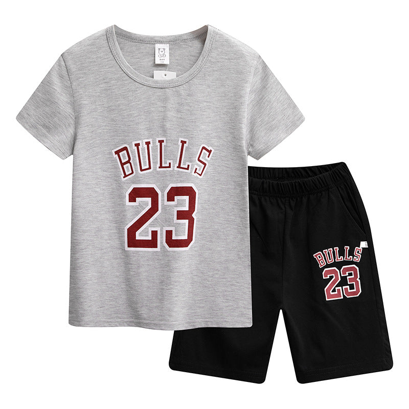 Kids Cotton Sports Shirt & Pants Set Basketball Set Terno Set for Boys 5-10Y
