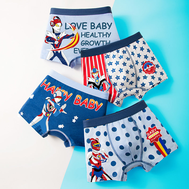 4 in 1 Boxer Shorts Ultraman Design for Boy 3-13Y