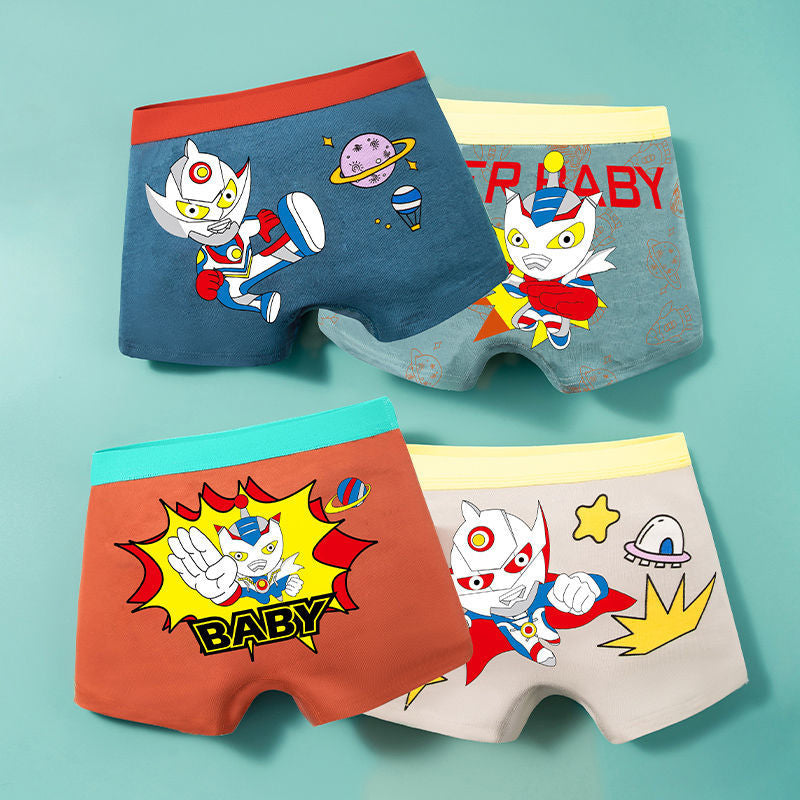 4 in 1 Boxer Shorts Ultraman Design for Boy 3-13Y