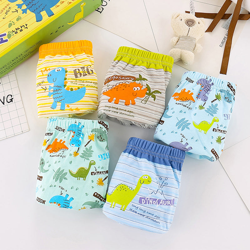 5 in 1 Dino Set Briefs for Boys 1 to 13 YO