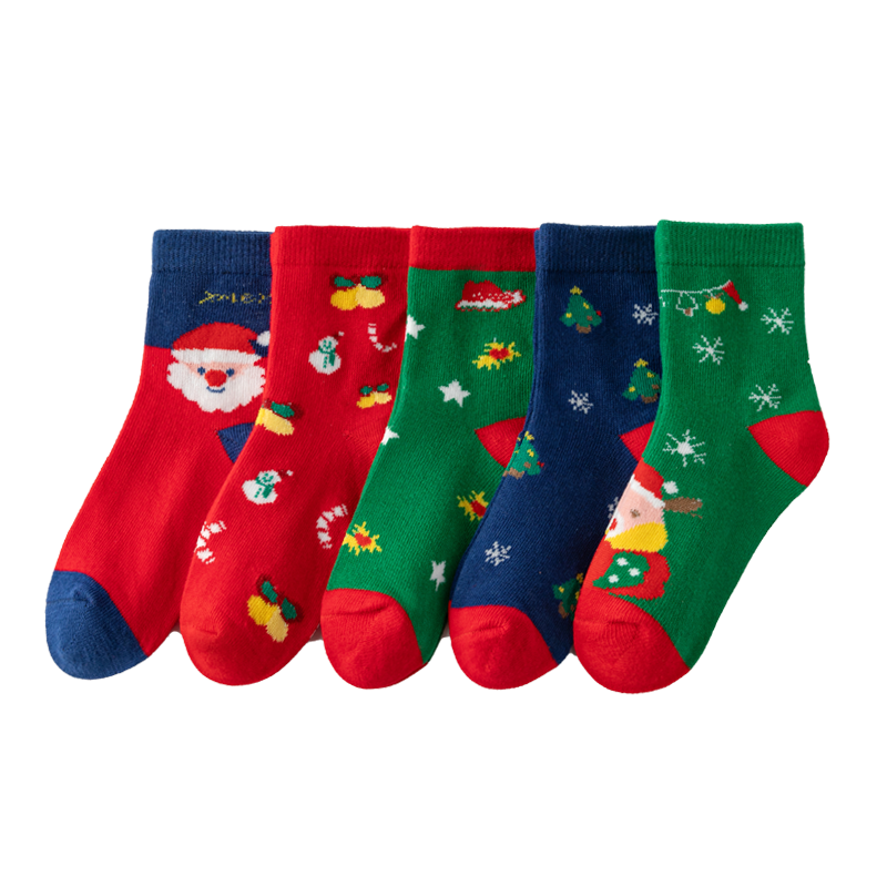 High Quality 5 in 1 Christmas Socks