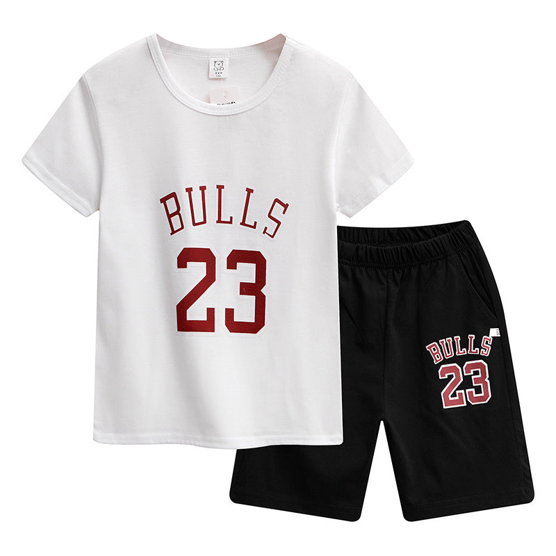 Kids Cotton Sports Shirt & Pants Set Basketball Set Terno Set for Boys 5-10Y