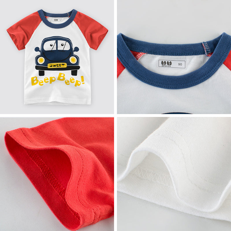 Kids T-shirt High Quality Tshirt Road Boys Car Design Short Sleeve Top Tees Clothes for Boy 1-10Y