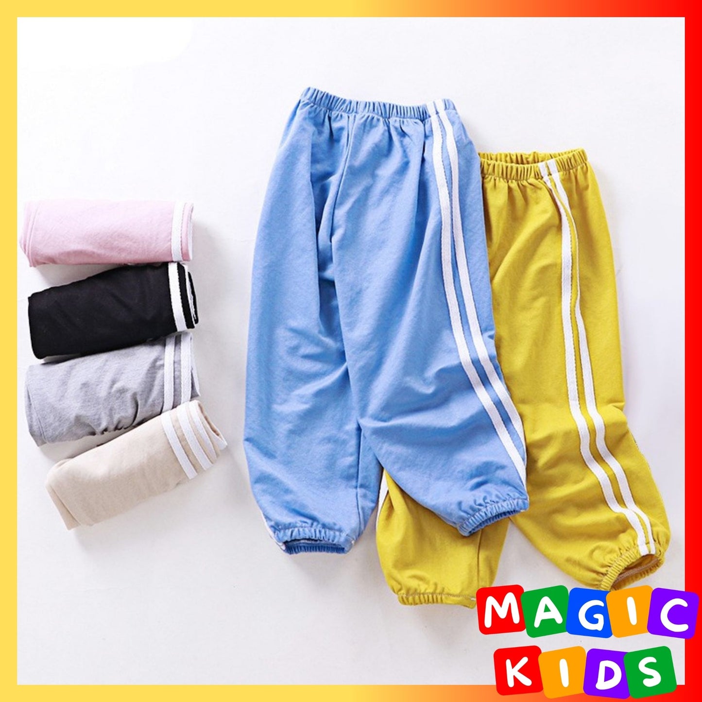 Kids Sports Pants Breathable Stretchable Long Pants Jogging Pants Cotton for Girls 3-12Y