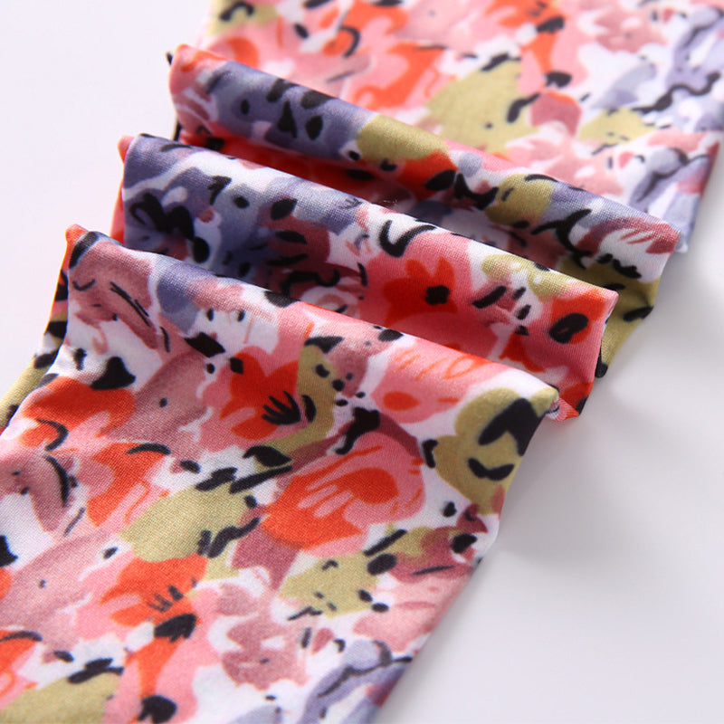Kids Leggings Skinny Colorful Flower Design for Girl 3-10Y