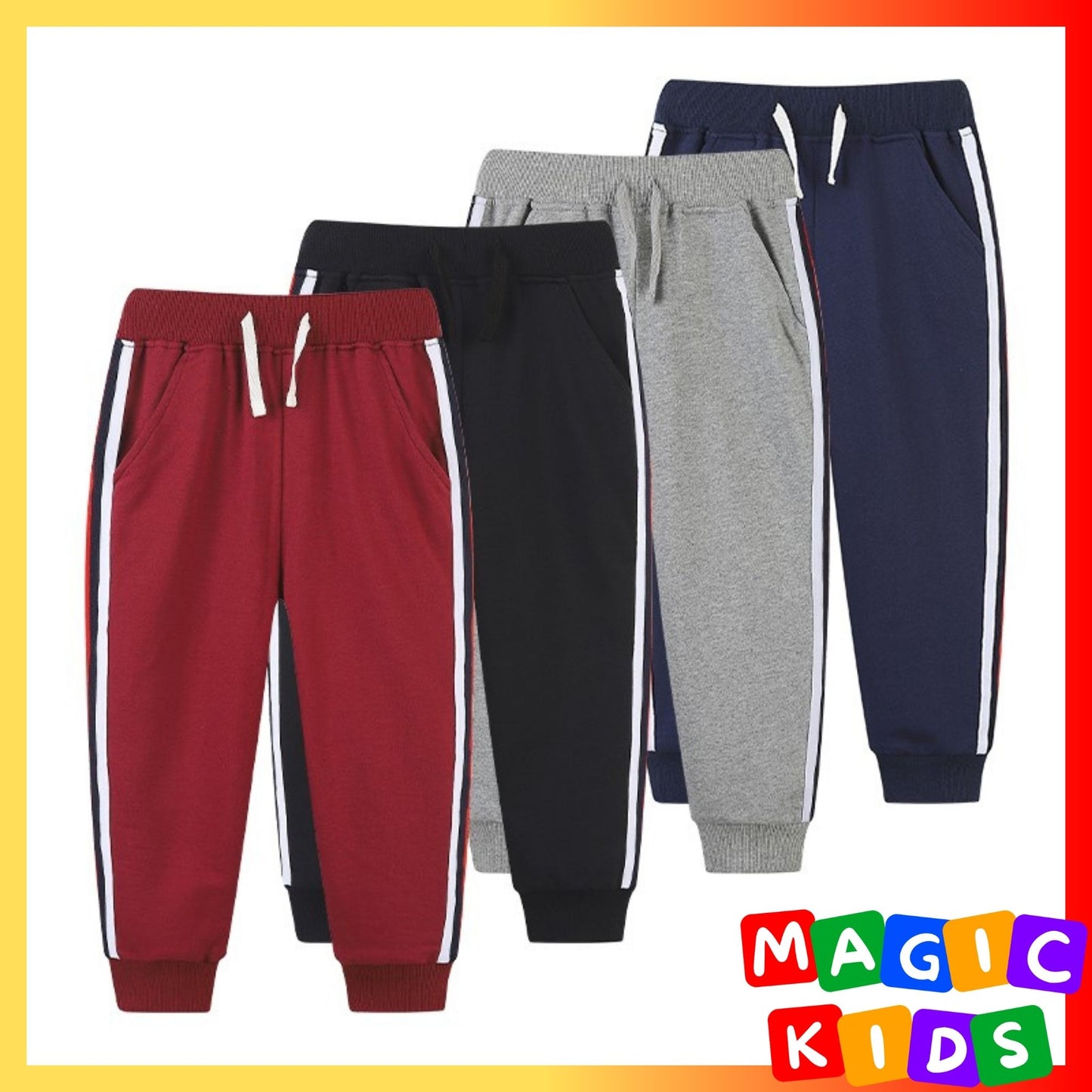 Kids Sports Casual Sweatpants Cotton Loose Pants Sports Running Jogging Sweatpants for Boys 2-7Y