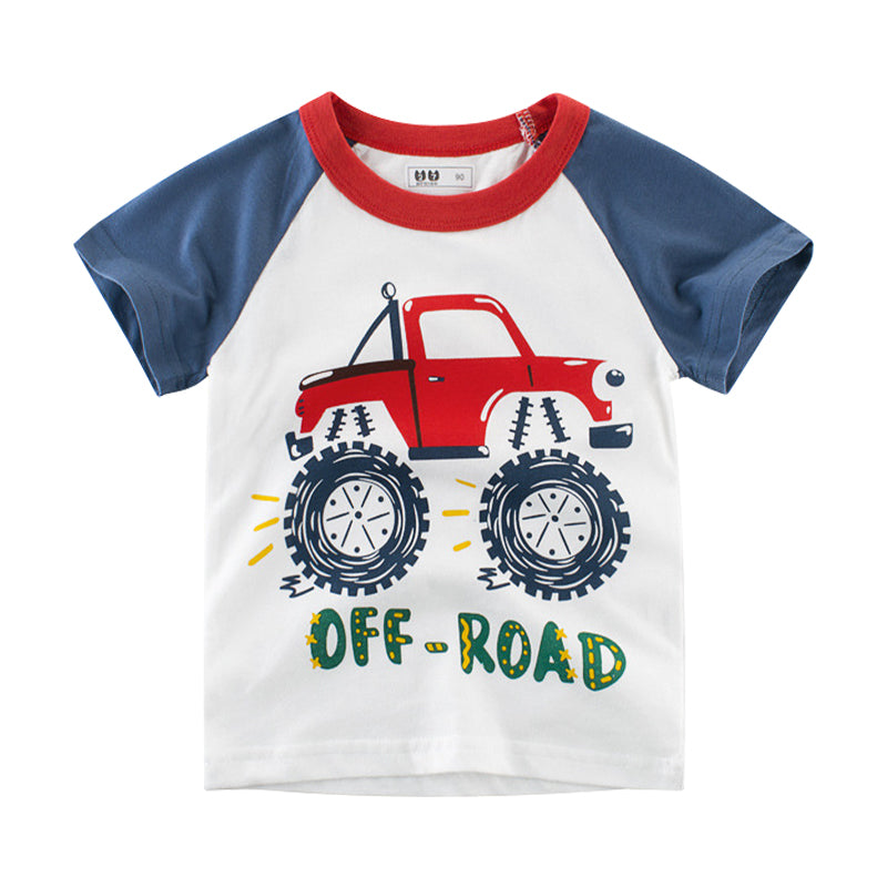 Kids T-shirt High Quality Tshirt Road Boys Car Design Short Sleeve Top Tees Clothes for Boy 1-10Y