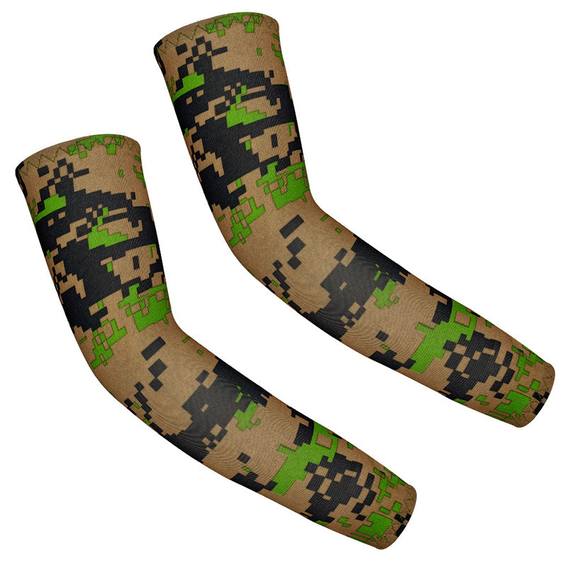 Kids Sports Arm Sleeve Digital Camouflage Design Baseball Football Basketball for Boy Girl 3-12Y