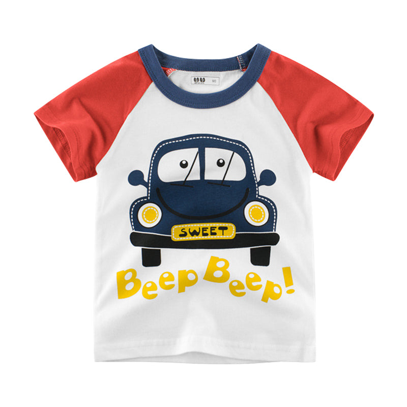 Kids T-shirt High Quality Tshirt Road Boys Car Design Short Sleeve Top Tees Clothes for Boy 1-10Y