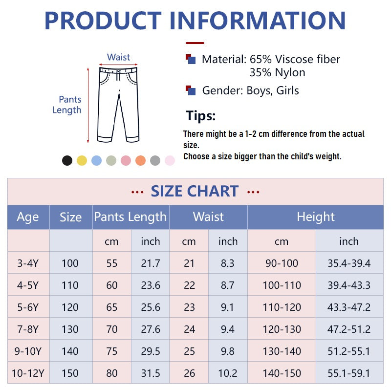 Kids Sports Pants Breathable Stretchable Long Pants Jogging Pants Cotton for Girls 3-12Y