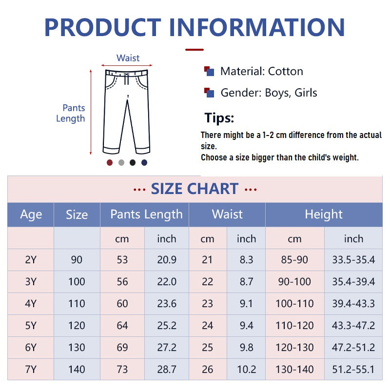 Kids Sports Casual Sweatpants Cotton Loose Pants Sports Running Jogging Sweatpants for Boys 2-7Y