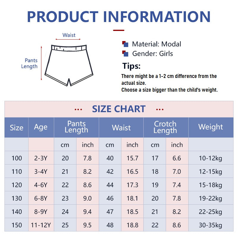 Kids Summer Shorts Lace Safety Pants Leggings Solid Pants Cotton Short Pants for Girls 2-12Y