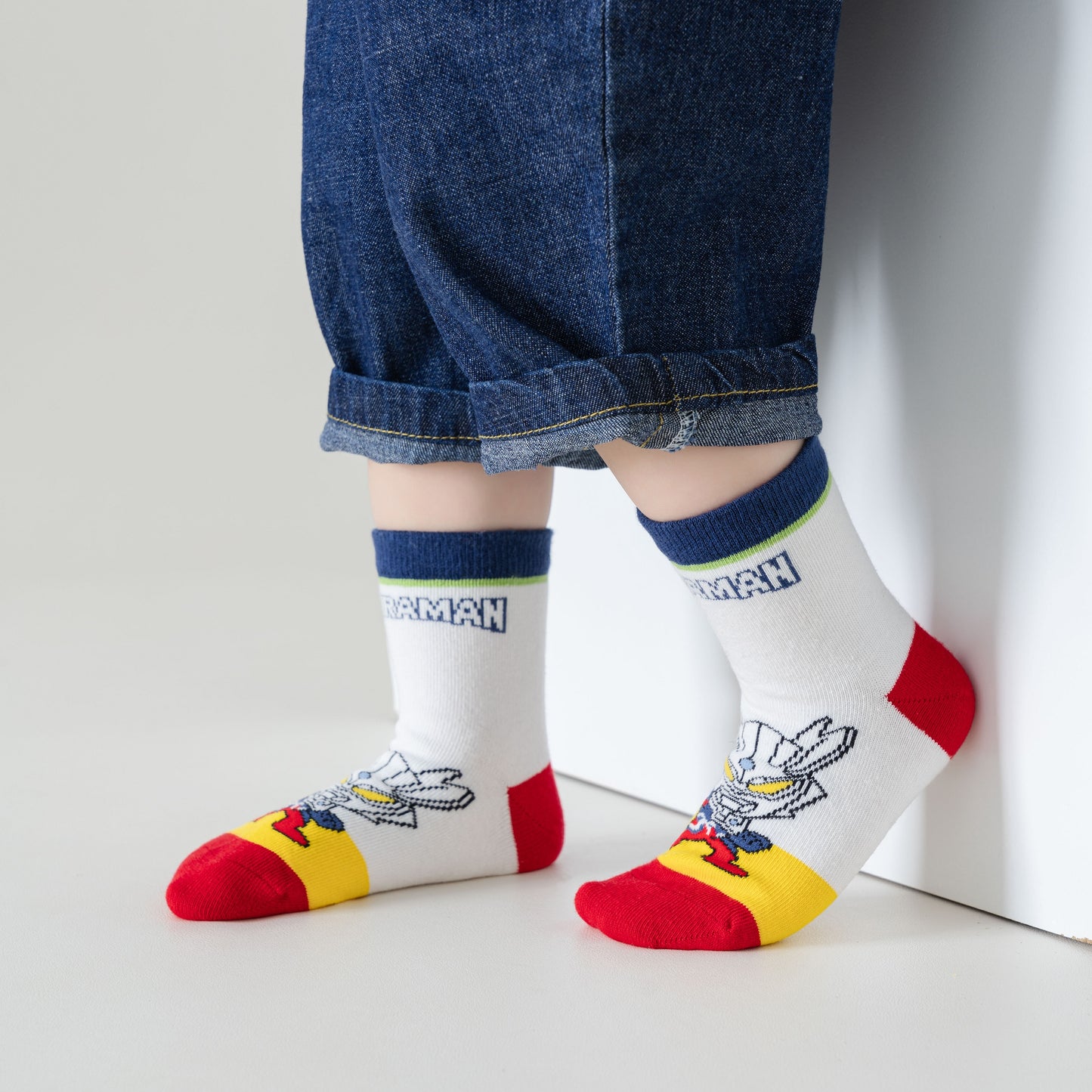 Kids Socks 5in1 High Quality Cotton Ultraman Superman Cartoon Fashion Socks for Boy Girl 1-12Y