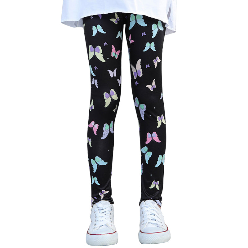 Kids Leggings Skinny Colorful Flower Design for Girl 3-10Y