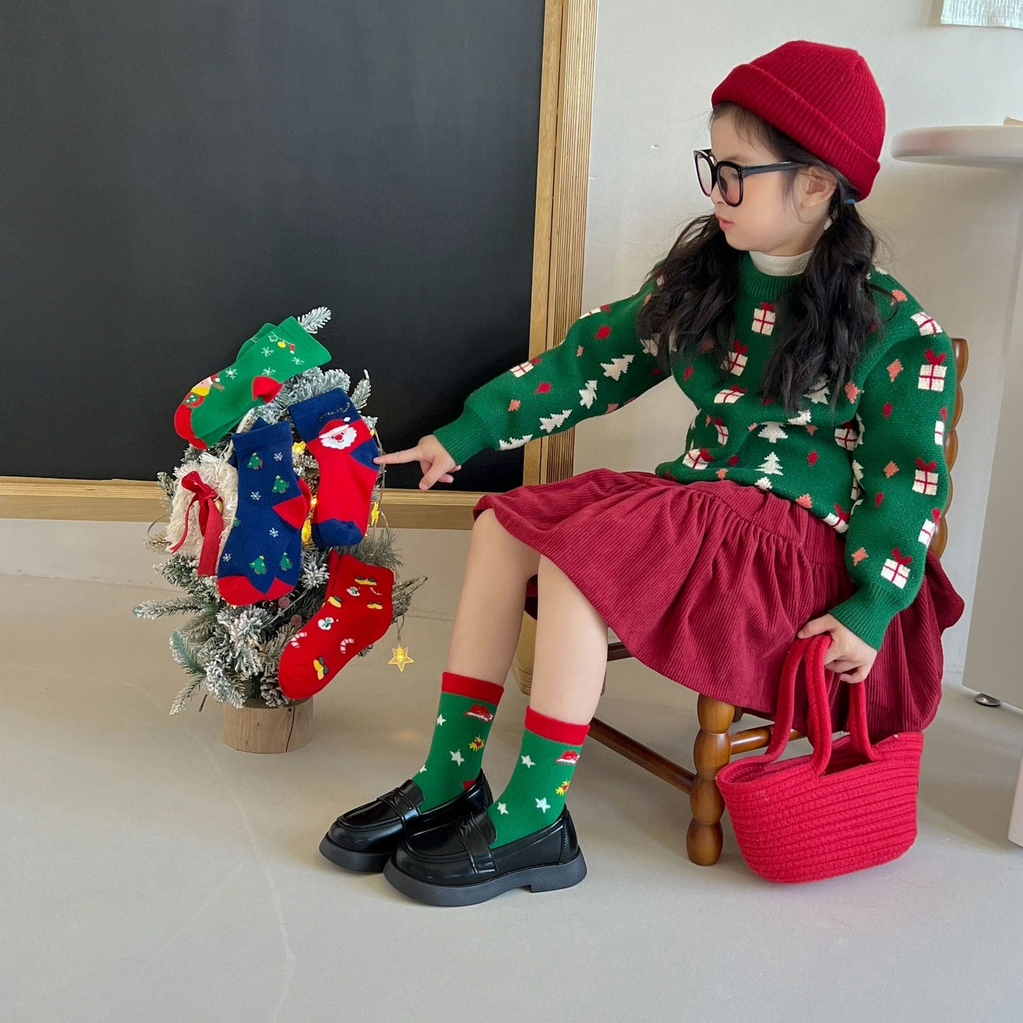 High Quality 5 in 1 Christmas Socks