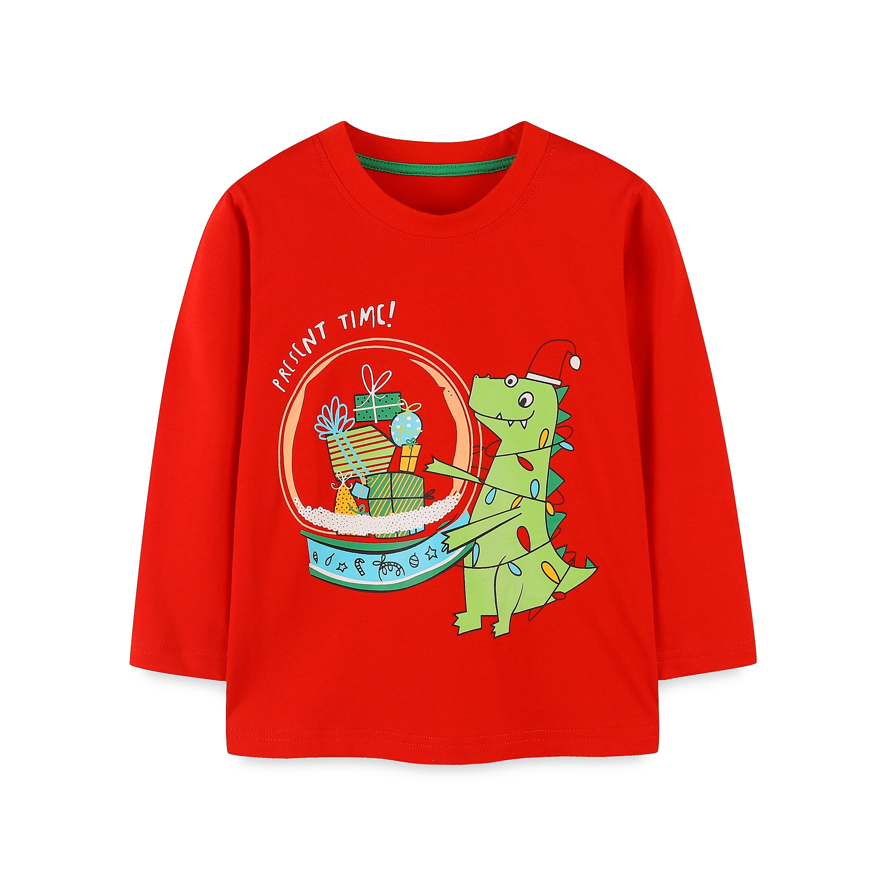 Kids Christmas T-shirt Long Sleeve Cotton for Kids 2-7 Y