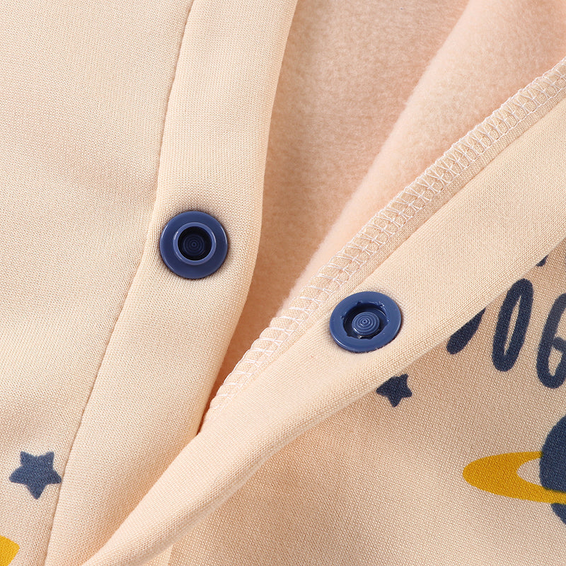 Kids Baseball Jacket Letter Animal Print Jacket Polyester Outerwear Cardigan for Boy Girl 1-6Y