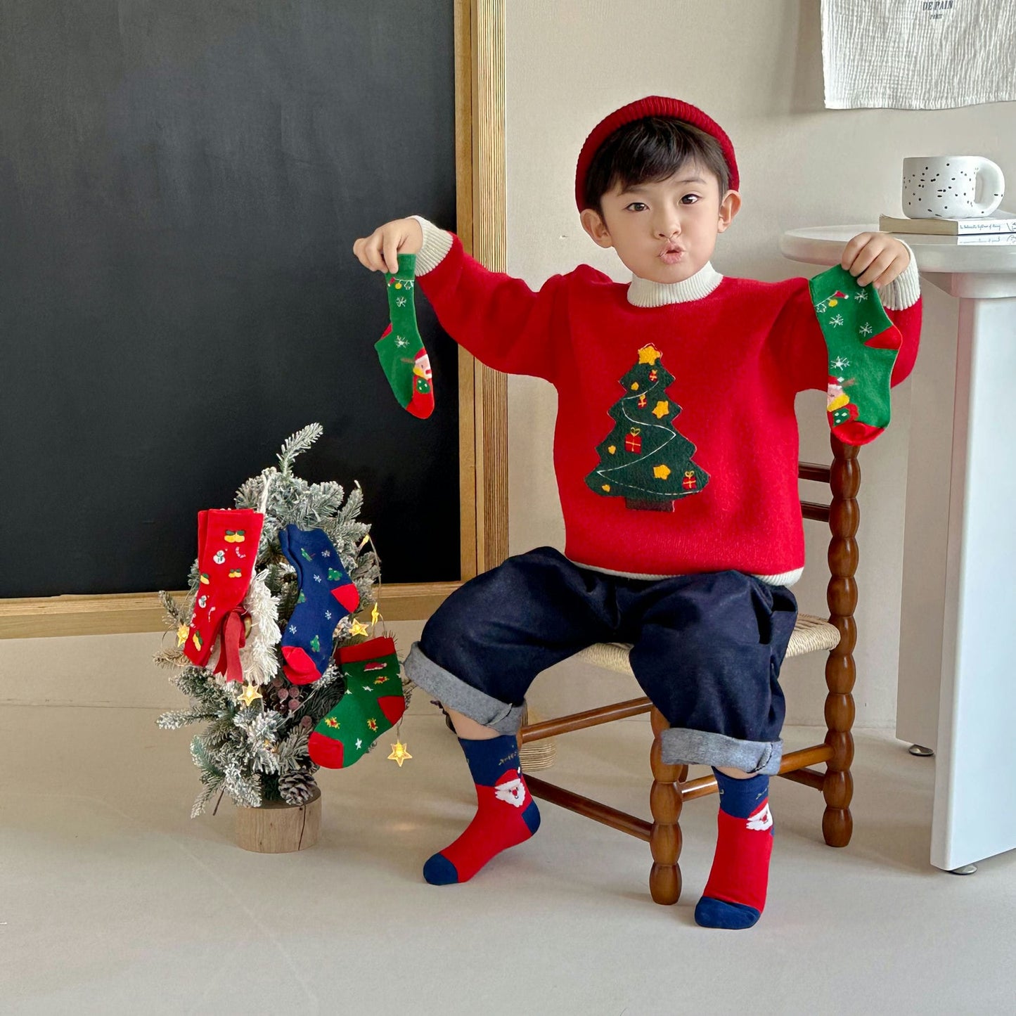 High Quality 5 in 1 Christmas Socks