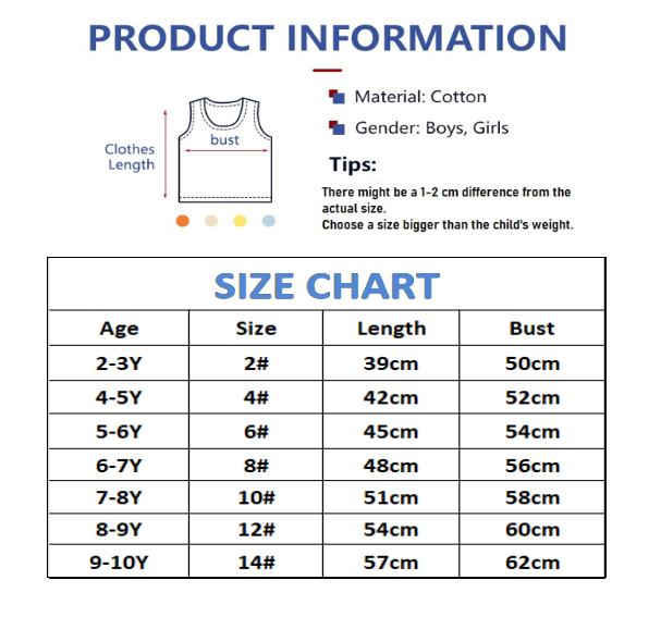 Sleeveless Shirt in Pure Cotton for Boys Girls 2-10 Y