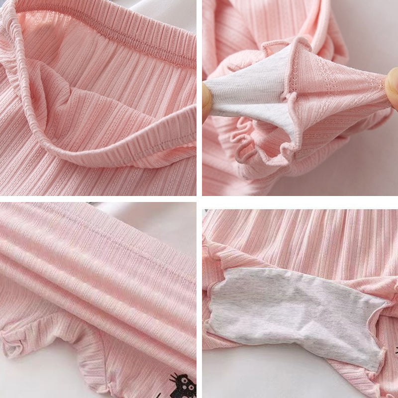 Kids Summer Shorts Lace Safety Pants Leggings Solid Pants Cotton Short Pants for Girls 2-12Y