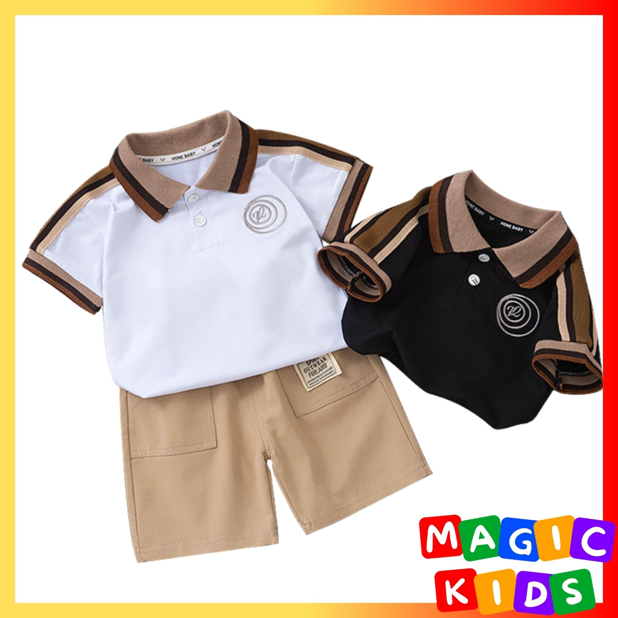 Kids Clothes Sets Cotton Sleeve Polo T-shirt + Shorts Children Casual Outfits Clothing for Boys 1-7Y