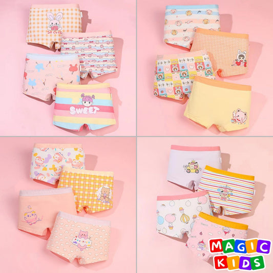 4 in 1 Cotton Panty Short for Girls 1-14 Y