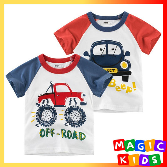 Kids T-shirt High Quality Tshirt Road Boys Car Design Short Sleeve Top Tees Clothes for Boy 1-10Y