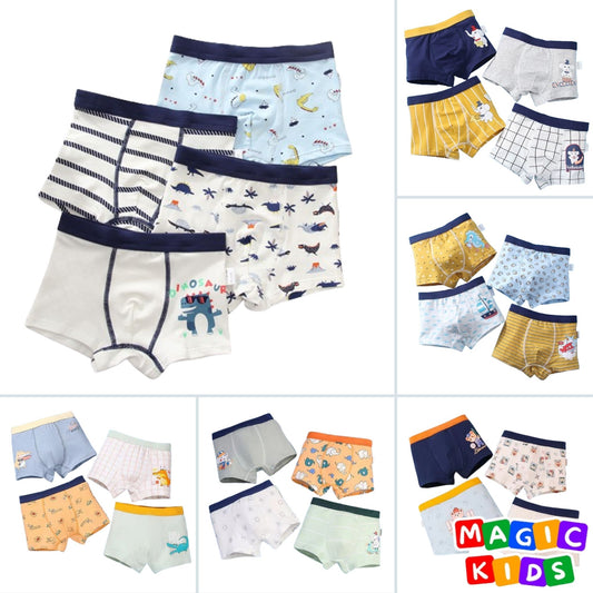 Kids Underwear 4in1 Boxer Brief Cotton  for Boy 1-13Y