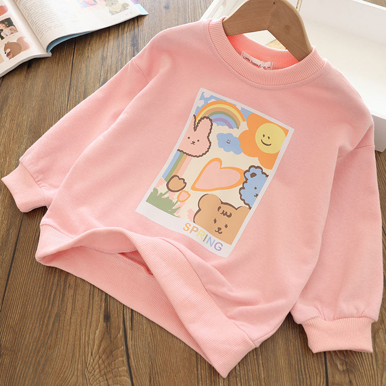 Autumn Sweater Cute Design Cotton Sunscreen Shirt for Boy Girl 2-10Y