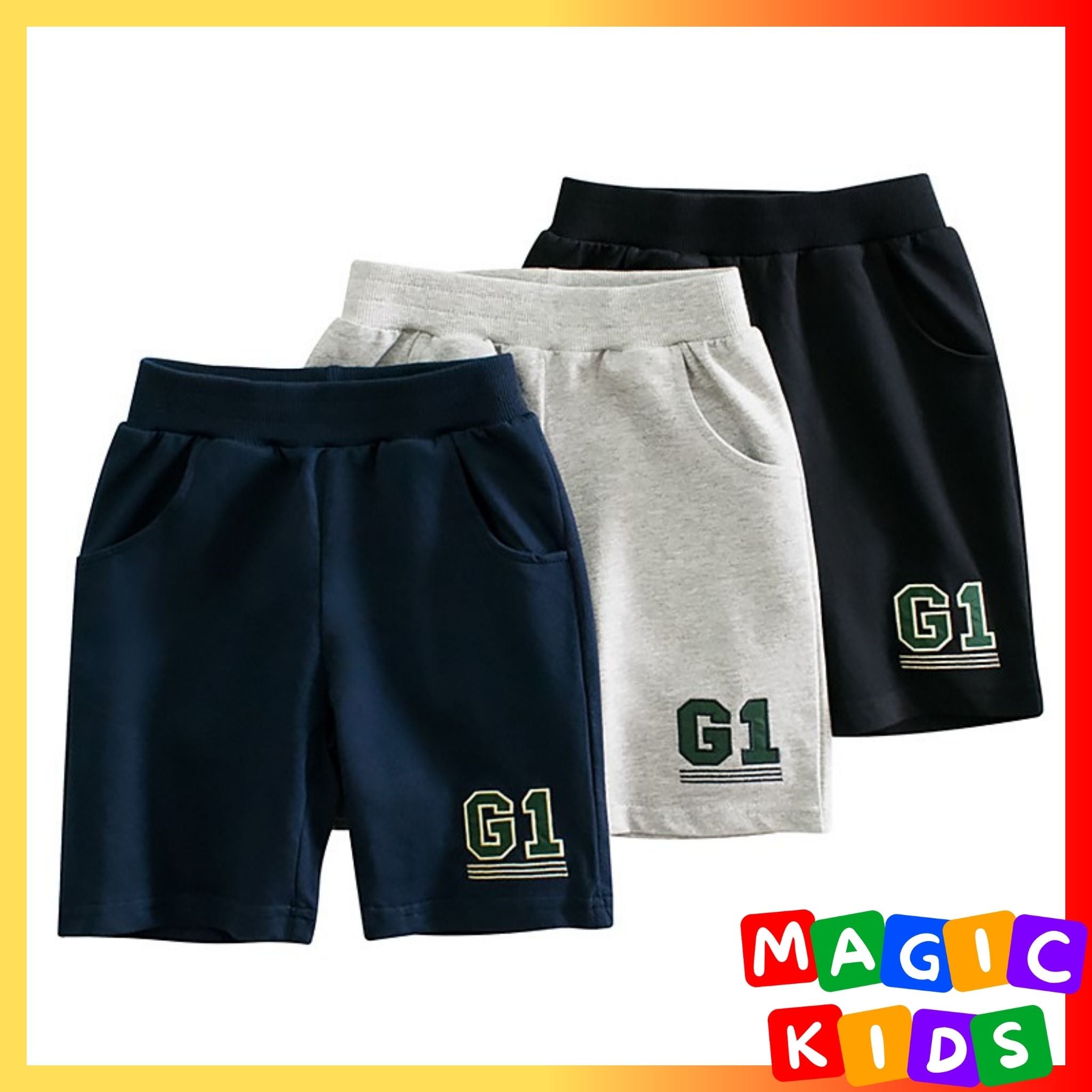 Kids Short Pants Breathable Summer Beach Sports Shorts G1 Design Cotton Shorts for Boy 1-9Y