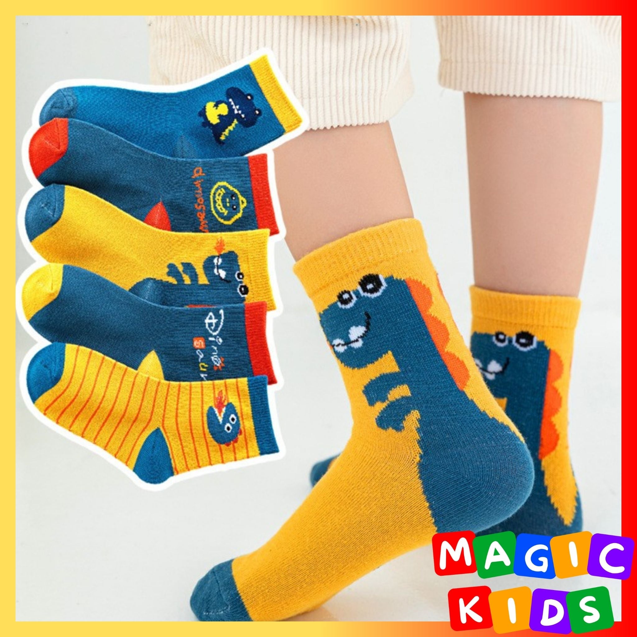 Kids Premium Quality Kids Socks 5 in 1 Fashionable Affordable Print Baby Socks for 1-12Y