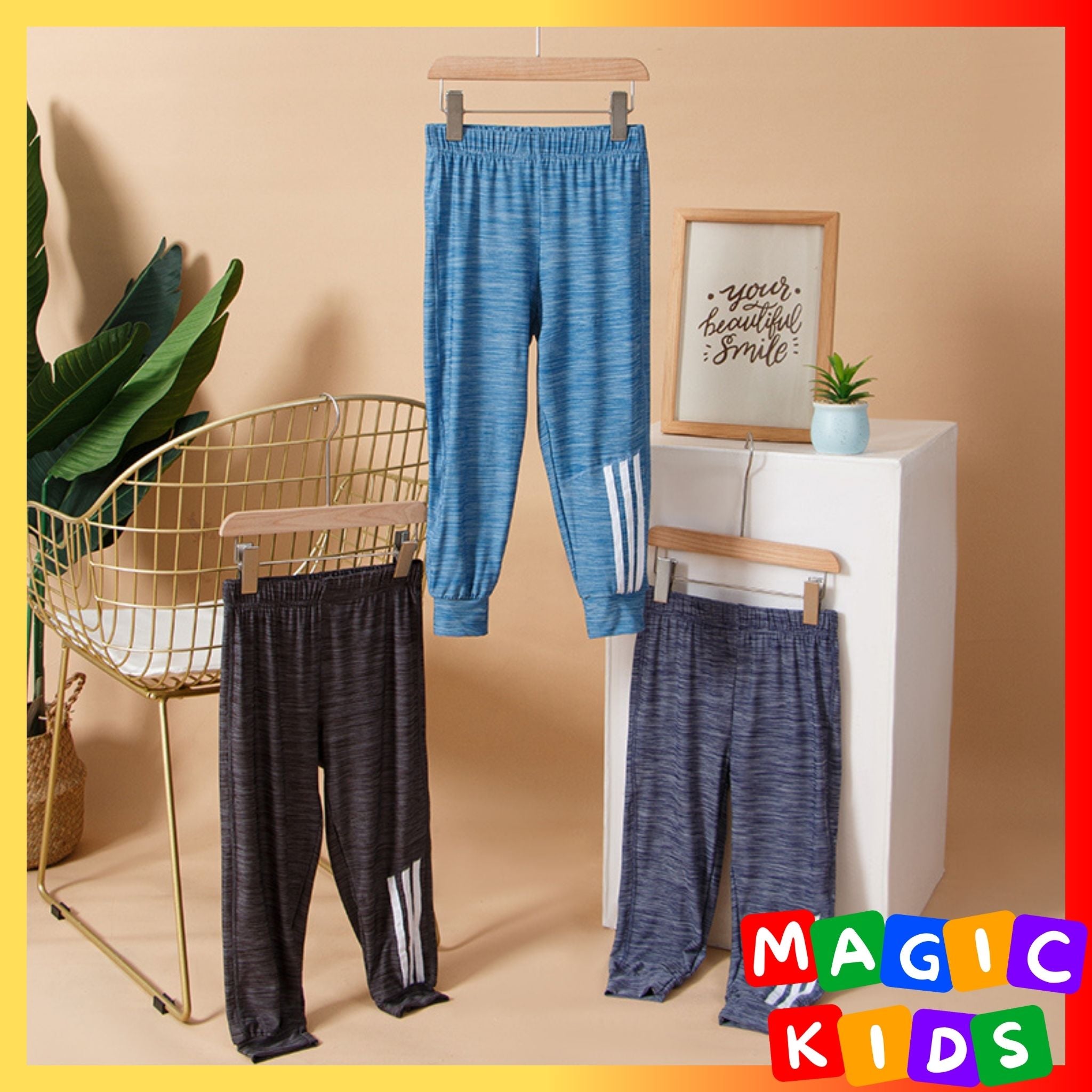Kids High Quality Summer Lightweight Quick Drying Sweatpants Breathable Pants for Boy 2-11Y