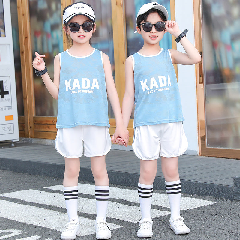 Kids Summer Sports Suit Outdoor Quick Drying Sleeveless & Shorts for Boy Girl 3-10Y