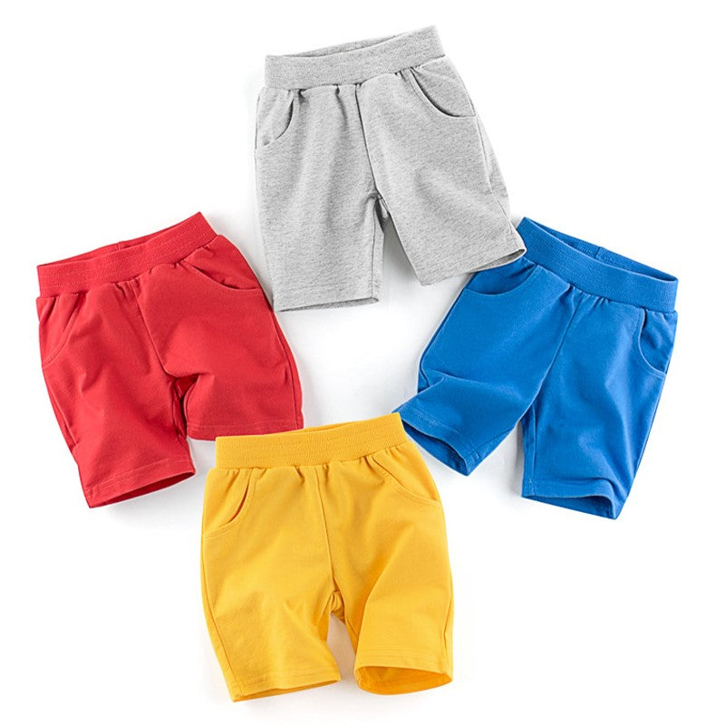 Kids Pants Summer Breathable Cotton Beach Sports Pants Plain Pants Baby Clothing for Boys 1-9Y