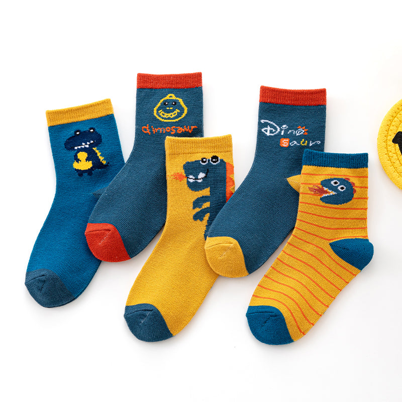 Kids Premium Quality Kids Socks 5 in 1 Fashionable Affordable Print Baby Socks for 1-12Y
