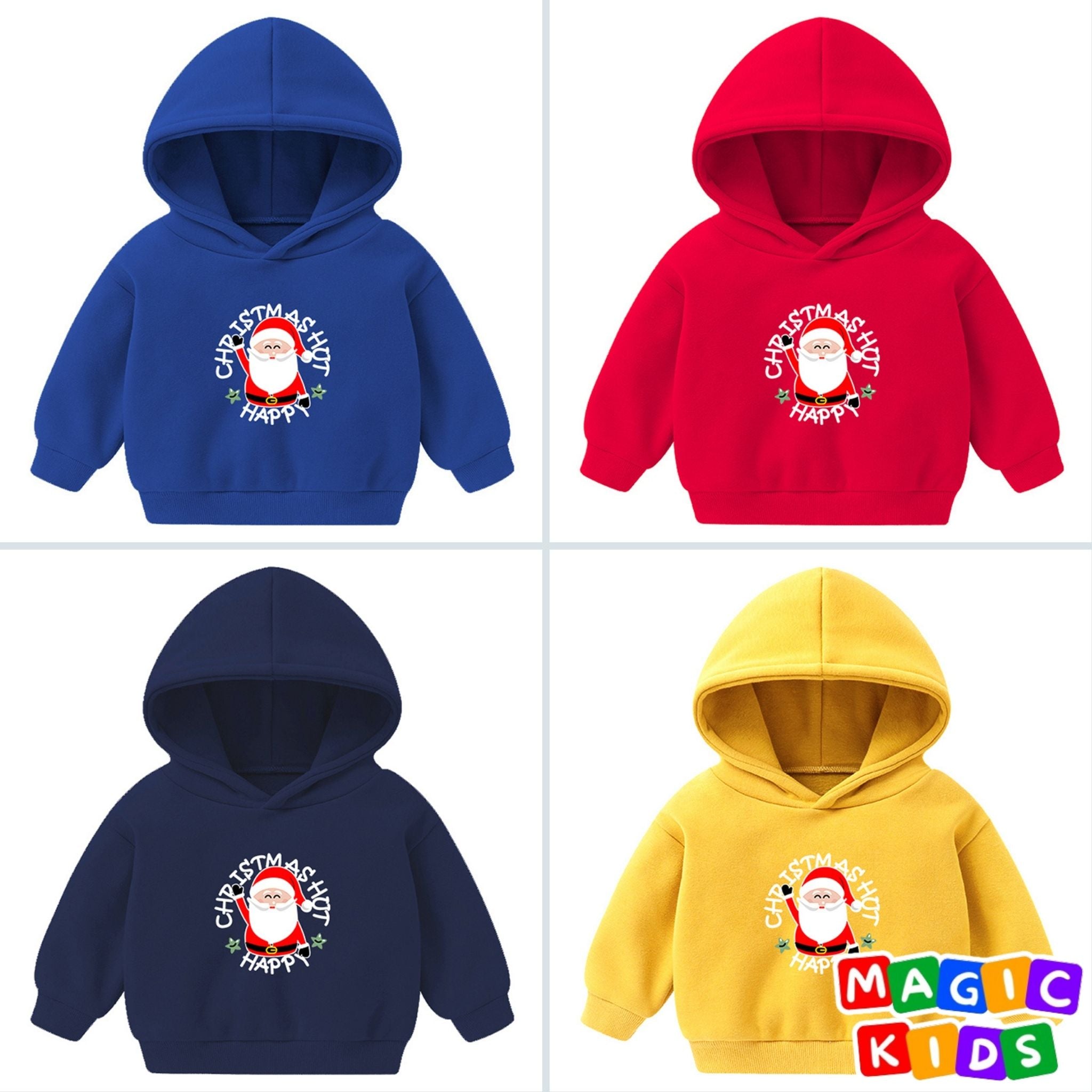 Kids Christmas Hoodie Santa Claus Design for Boy Girl 2-7Y