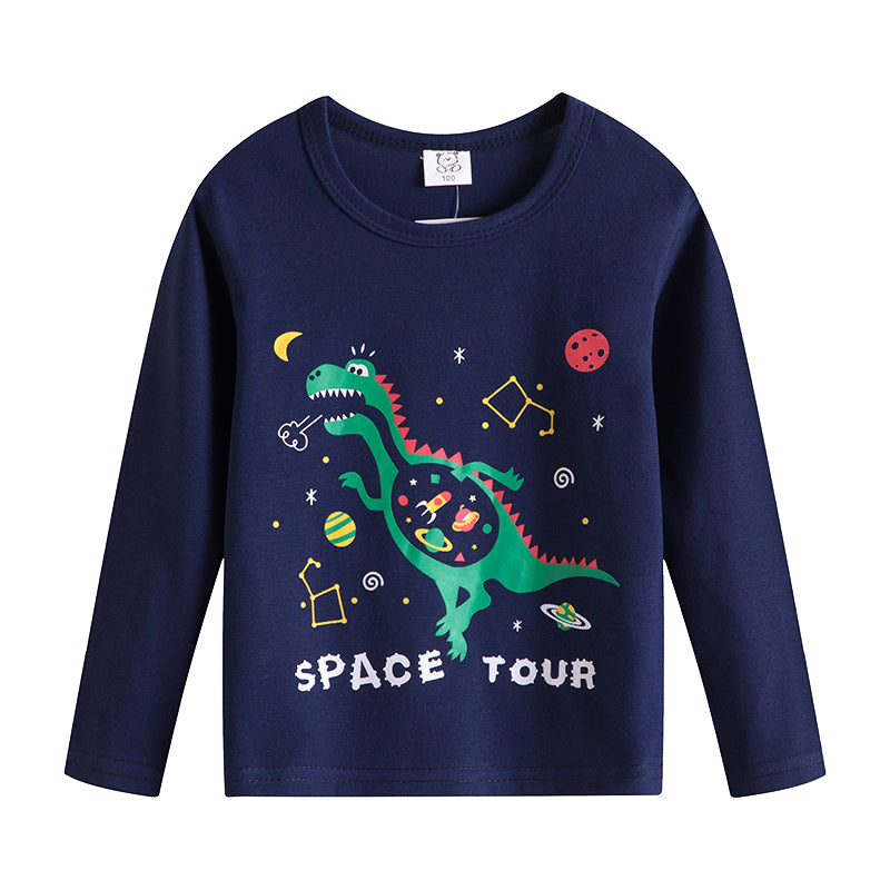 Kids Sweatshirt Autumn Long Sleeve Tops Monster Astronaut Clothes for Boys Girls 2-6Y