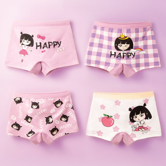 4 in 1 Happy Boxer Shorts for Girls 1-14 Y