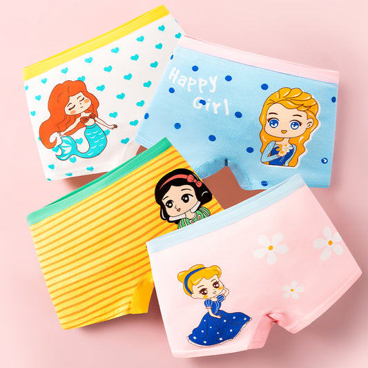 4 in 1 Pack Disney Boxer Shorts for Girls 1-14 Y