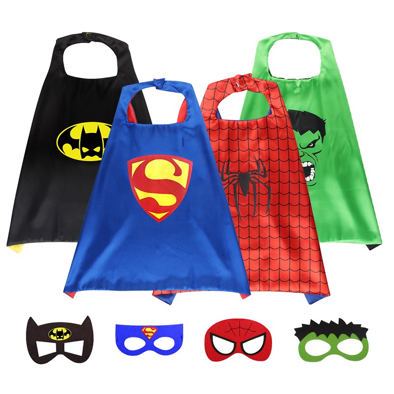 Kids Superhero Capes Mask Halloween Costume Cosplay Cartoon Dress up Costumes Party for Boy Girl