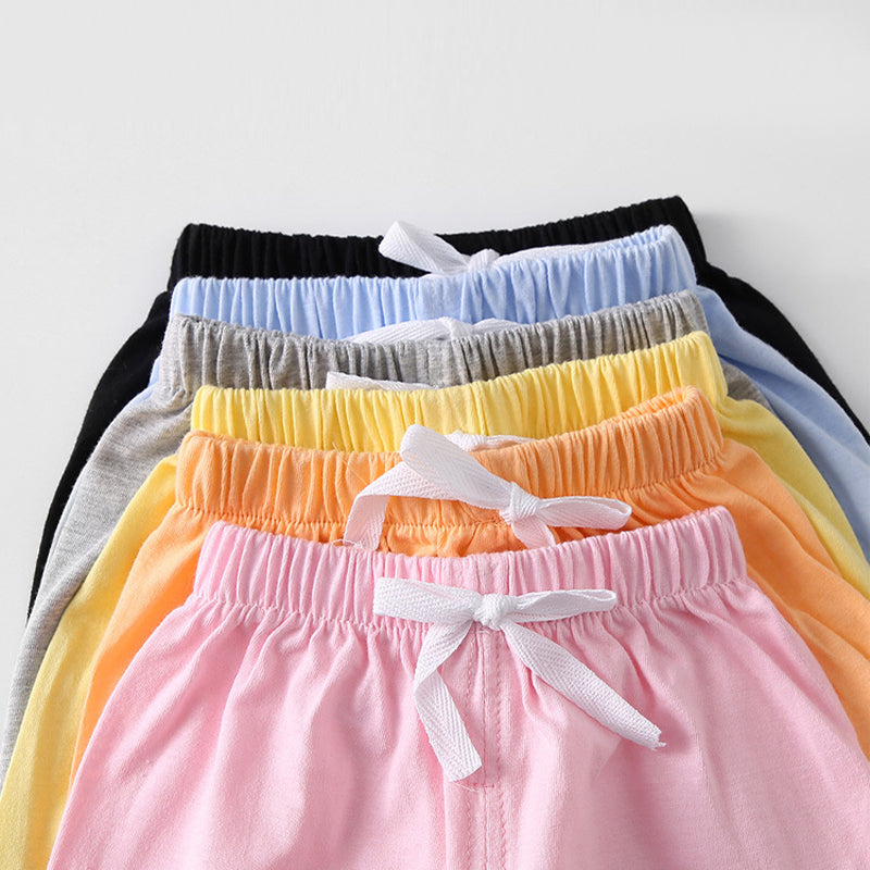 Kids Cotton Cute Pattern Elastic Pants Children Sleep Shorts Summer Breathable Shorts for Boys Girls 2-7Y