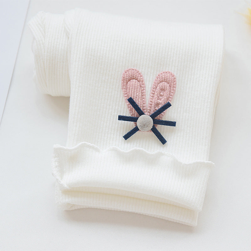 Cute Leggings with Rabbit Logo Design