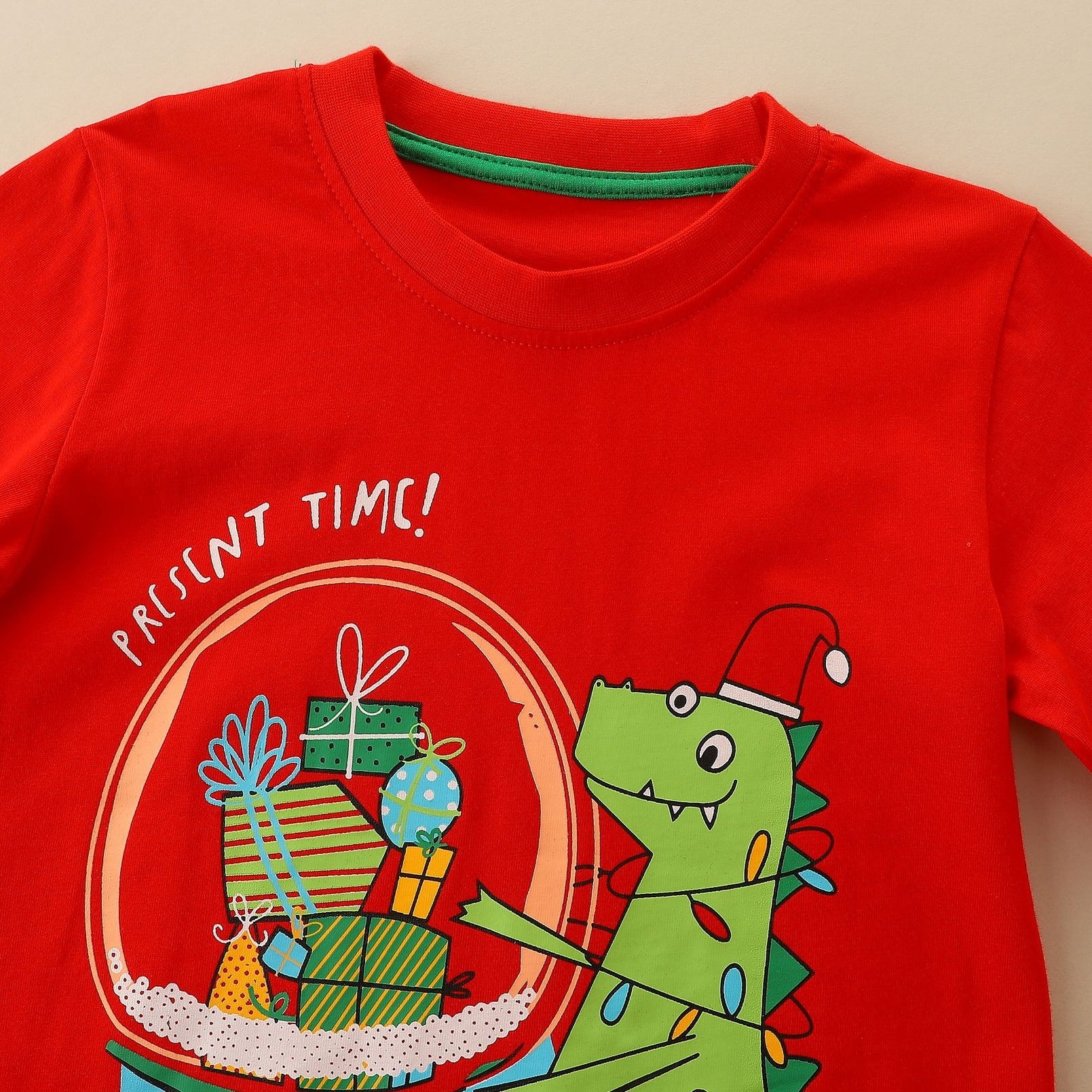 Kids Christmas T-shirt Long Sleeve Cotton for Kids 2-7 Y