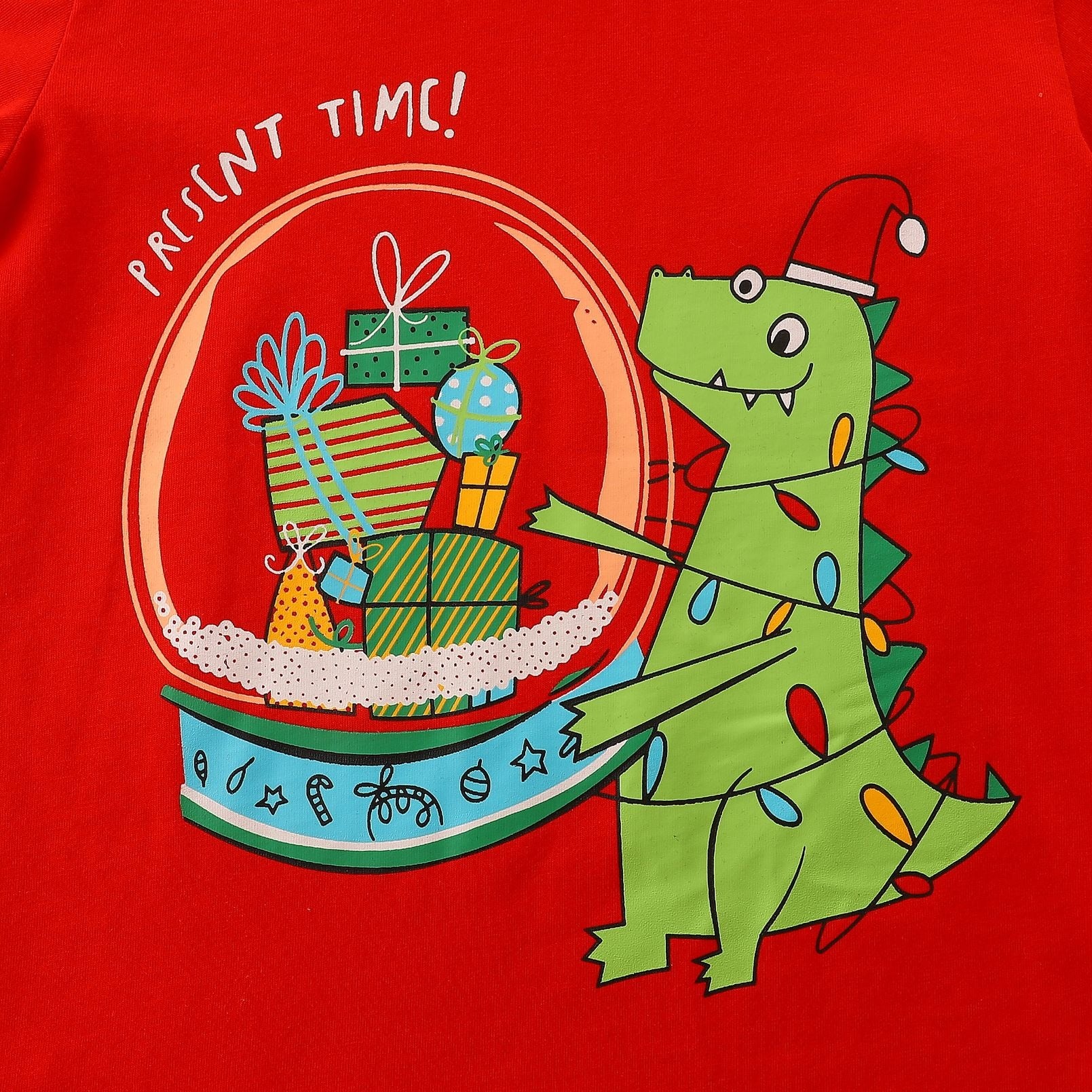 Kids Christmas T-shirt Long Sleeve Cotton for Kids 2-7 Y
