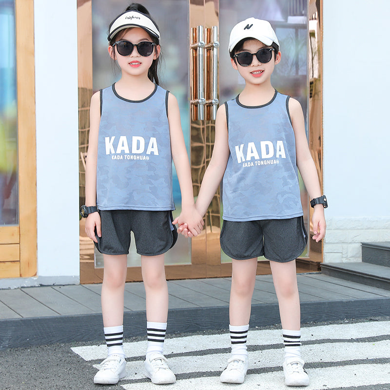 Kids Summer Sports Suit Outdoor Quick Drying Sleeveless & Shorts for Boy Girl 3-10Y