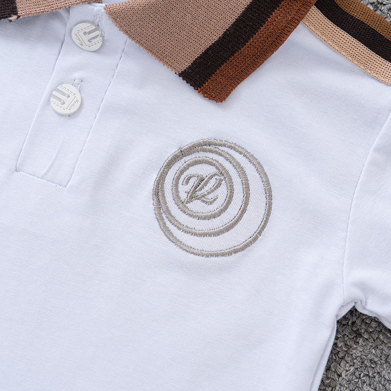 Kids Clothes Sets Cotton Sleeve Polo T-shirt + Shorts Children Casual Outfits Clothing for Boys 1-7Y